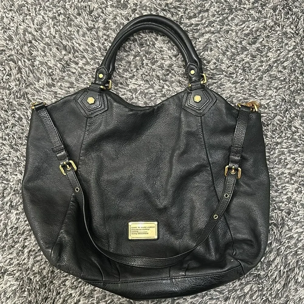 Marc by Marc Jacobs Black Leather Hobo Crossbody Shoulder Bag + Dust Bag